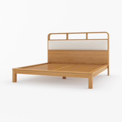 Chico Solid Wood Platform Bed with Upholstered Display Headboard