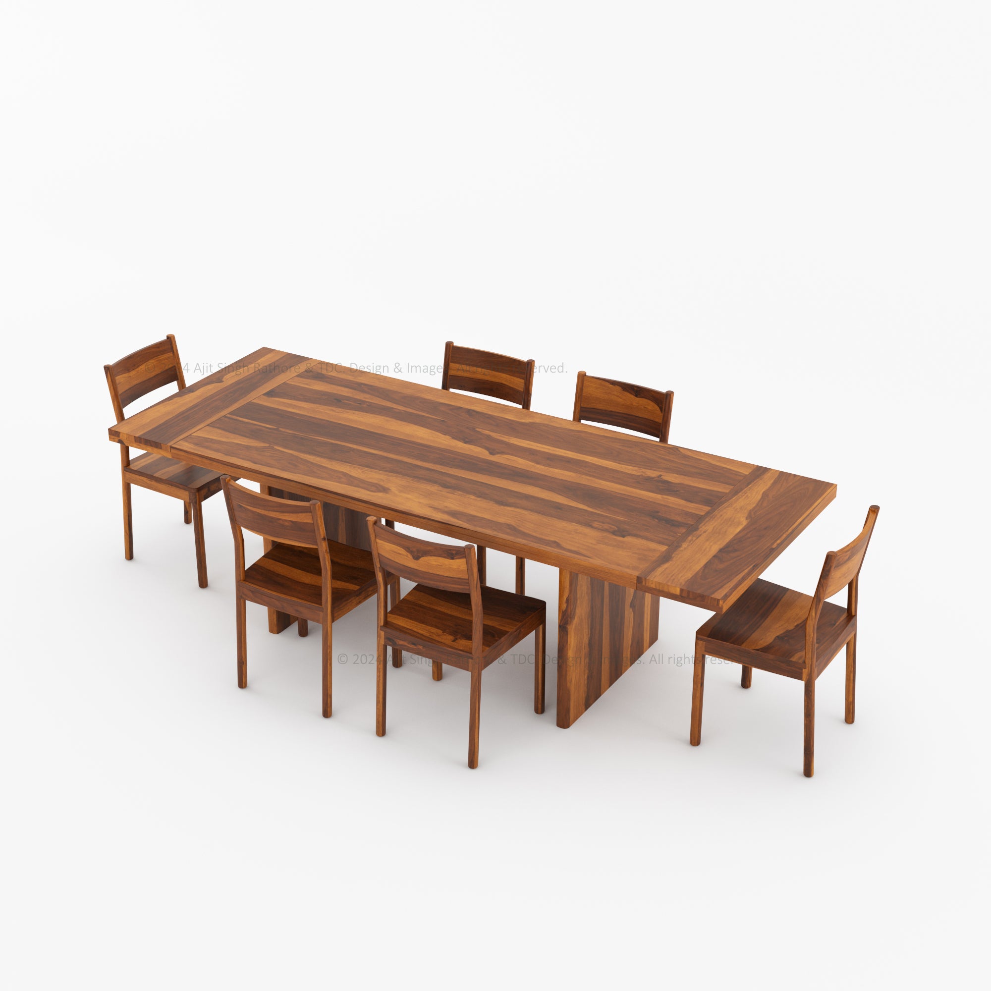 Charlotte Rustic Solid Wood Dining Table and Chair Set