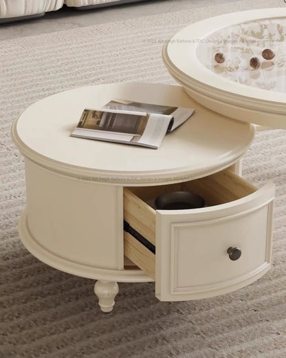 Sheffield Solid Wood Dual Round Nesting Coffee Table Set