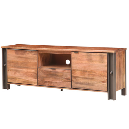 Montclair Solid Wood Industrial TV Stand Media Console