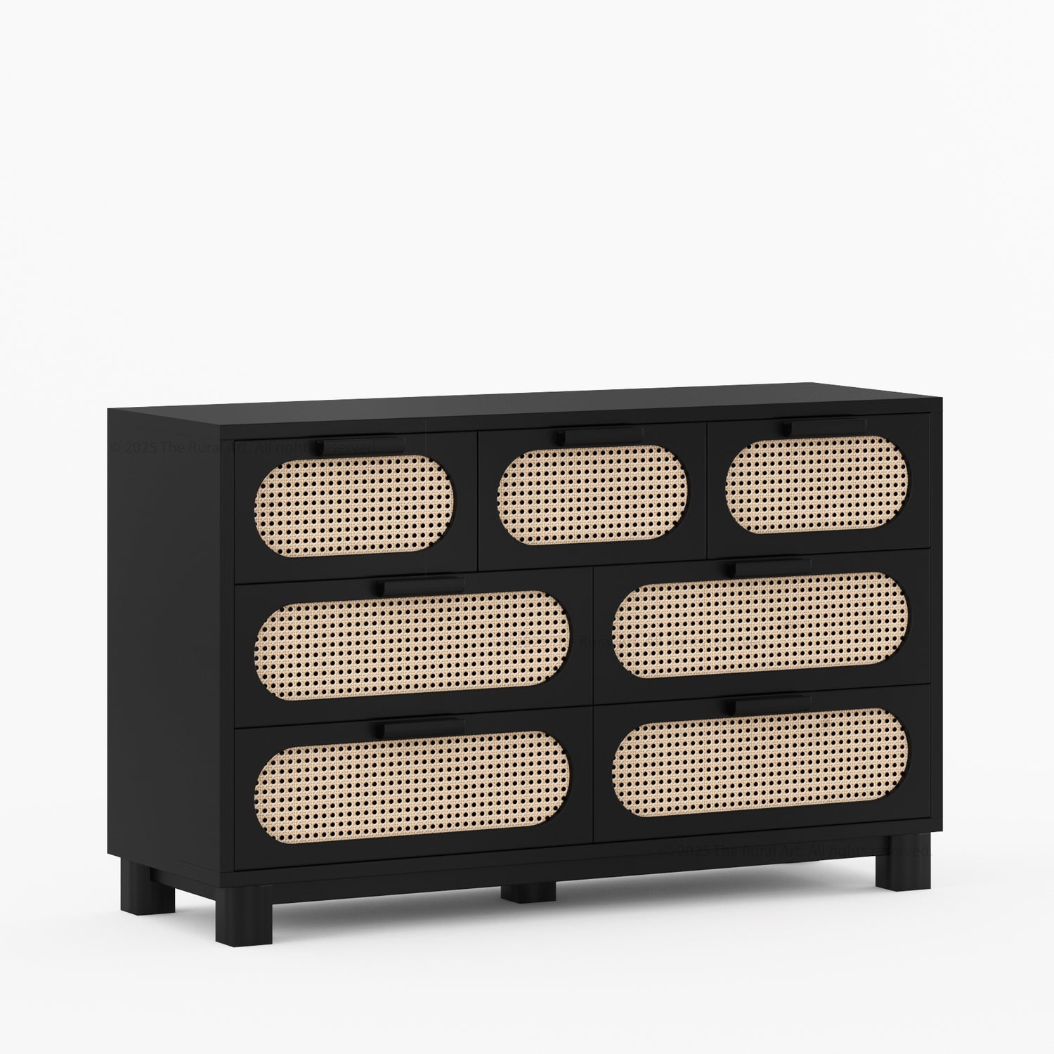 Davis Solid Wood Dresser with Woven Cane Details