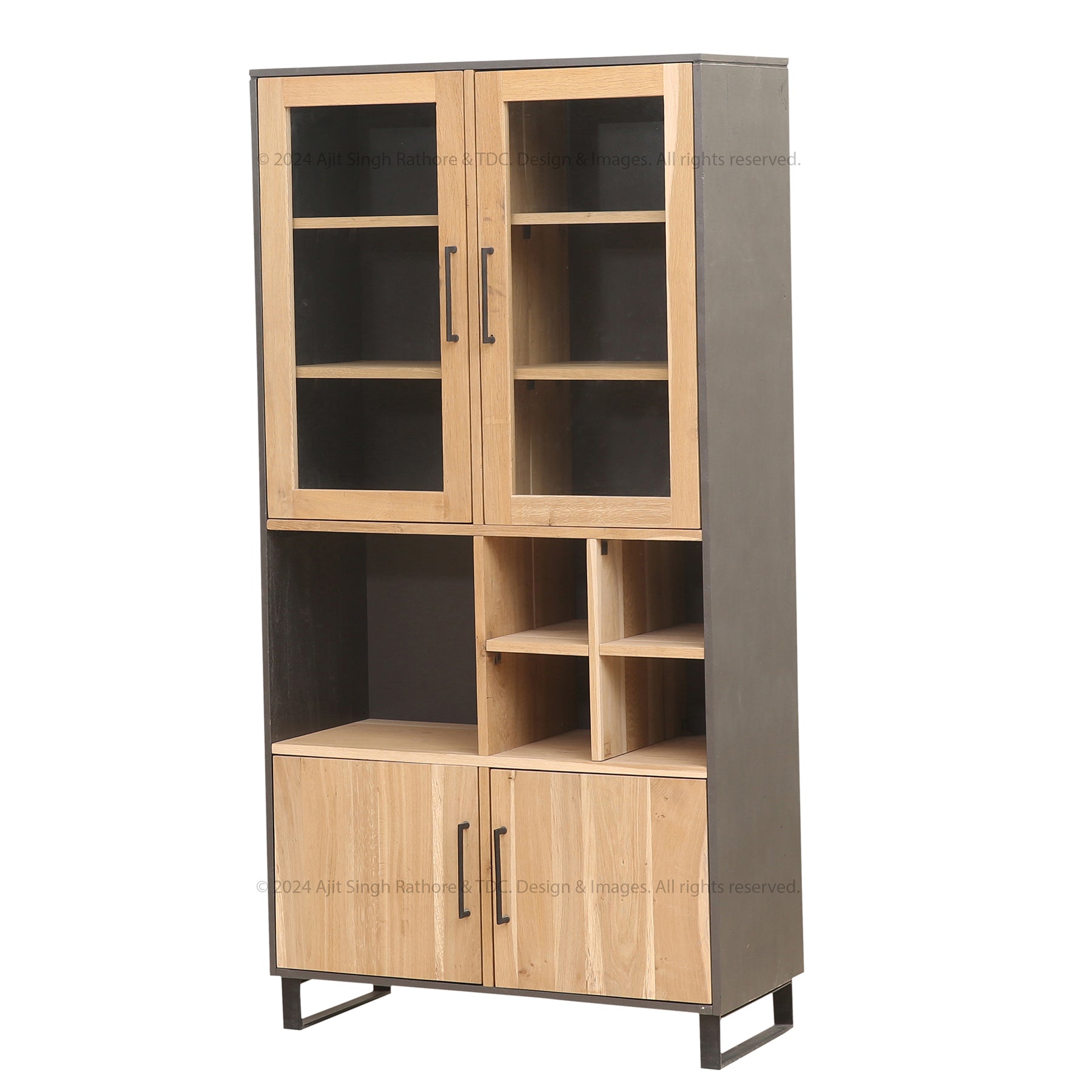 Trenton Industrial Solid Wood Bookcase