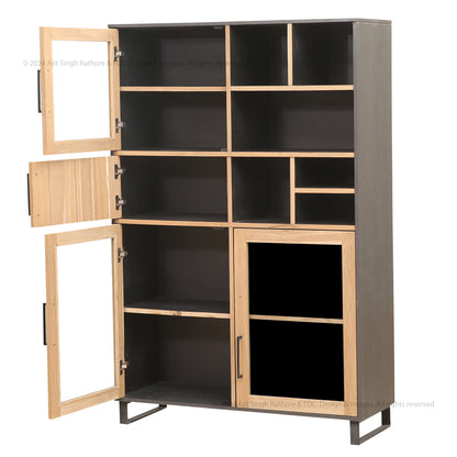 Perth Industrial Modern Rustic Bookshelf &amp; Display Unit