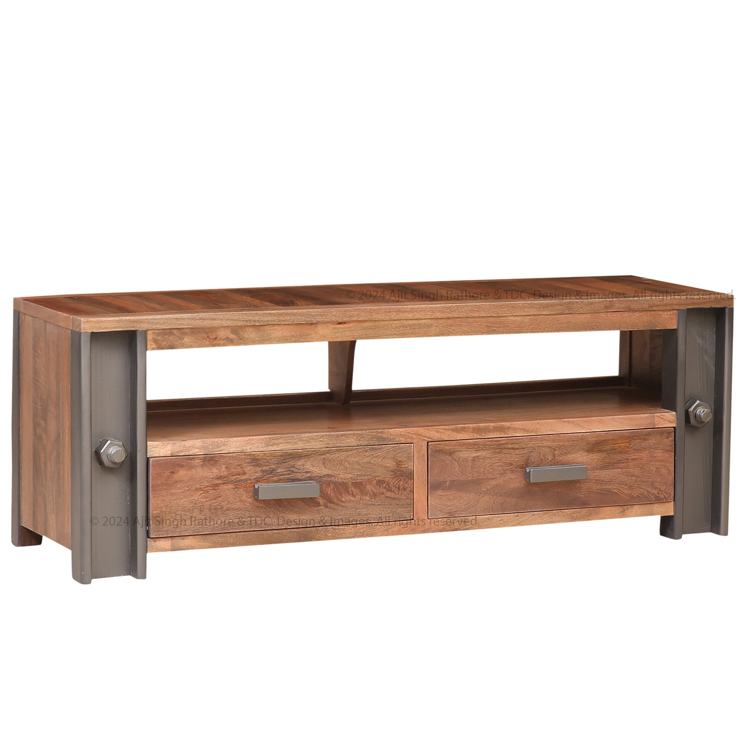 Camden Industrial Solid Wood TV Stand &amp; Media Console
