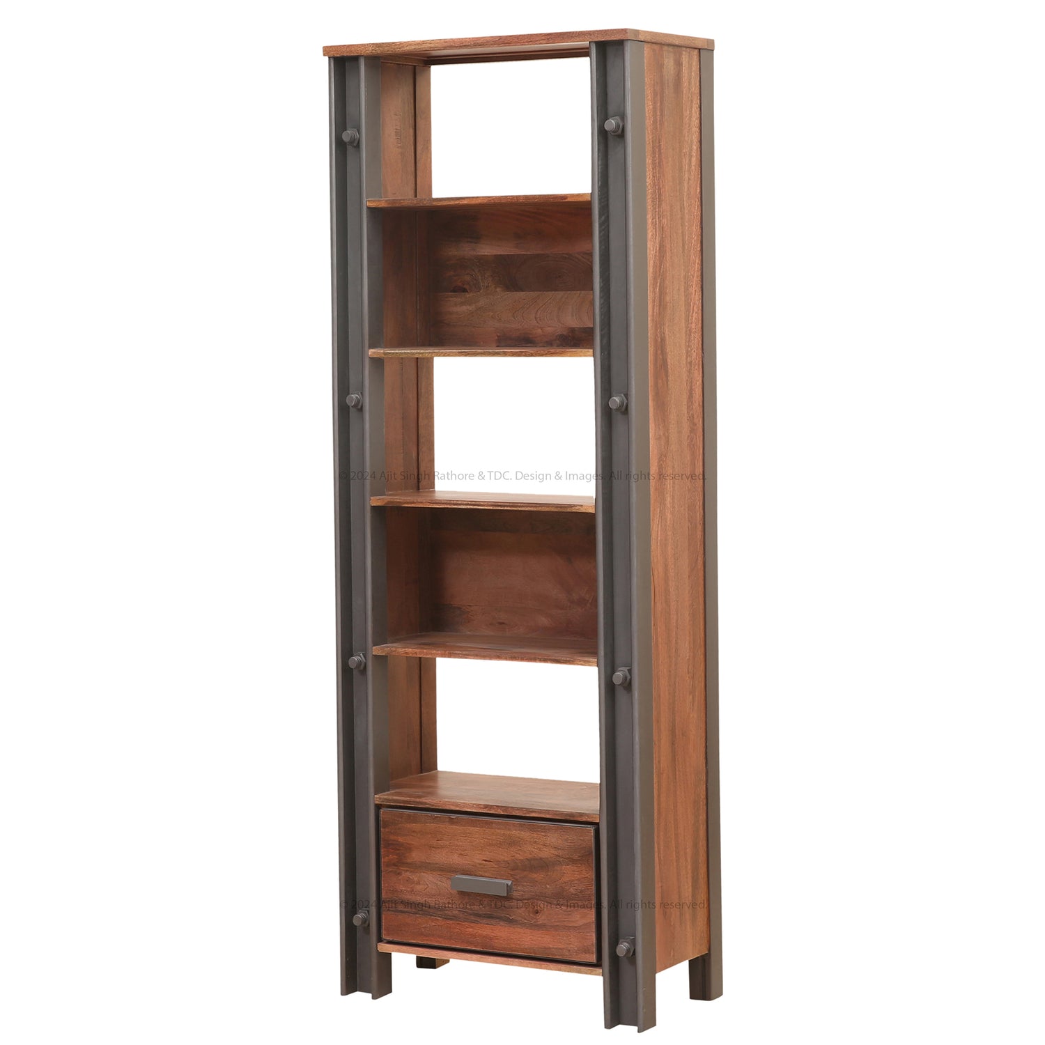 Montclair Solid Wood Industrial Charm Bookshelf