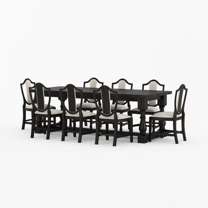 Bisbee Solid Wood Dining Table &amp; Upholstered Chair Set