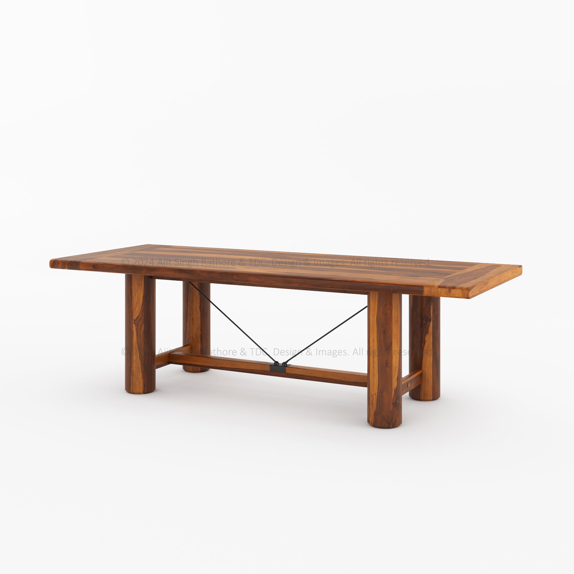 Florence Solid Wood Rustic Dining Table