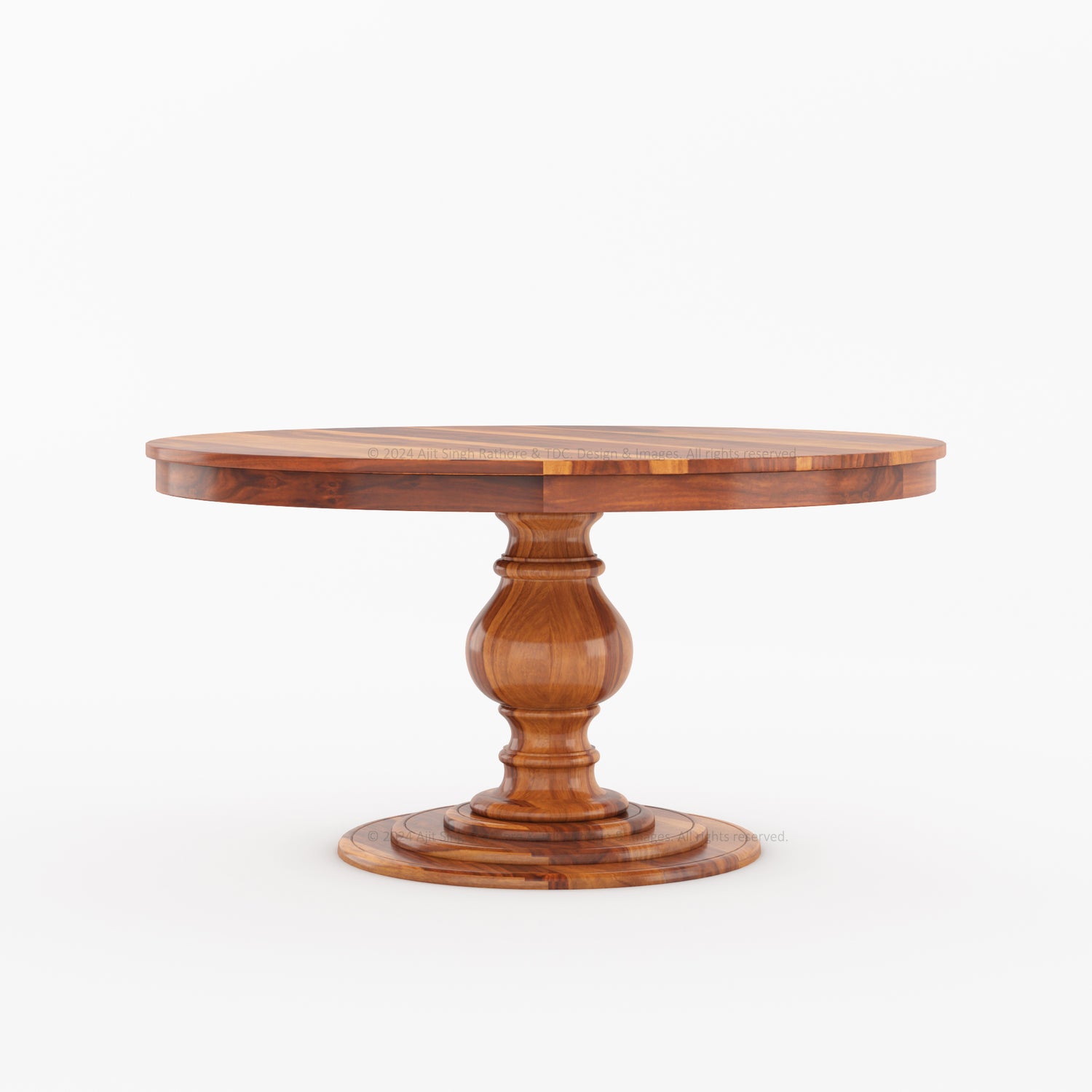 Clanton Solid Wood Rustic Round Dining Table