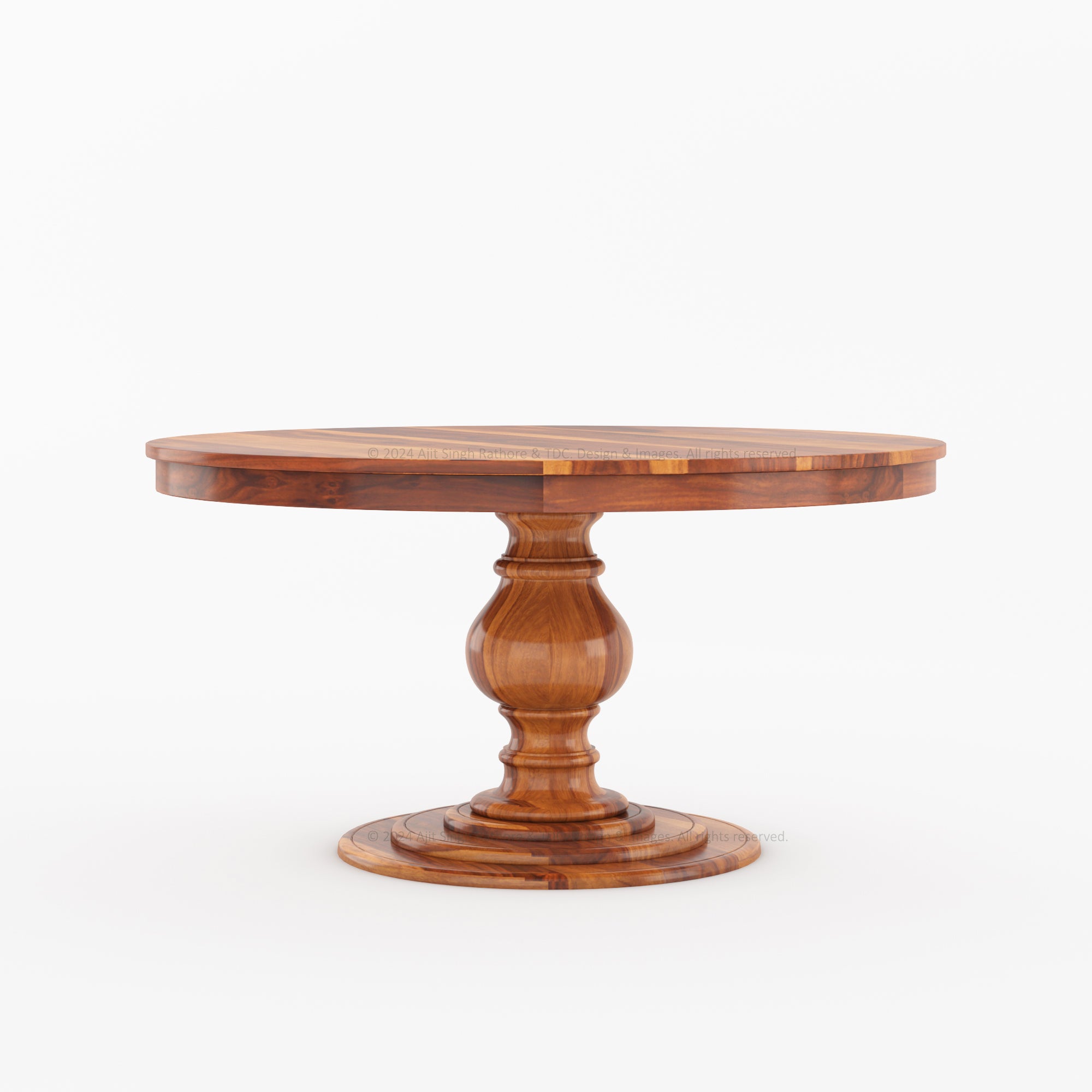 Clanton Solid Wood Rustic Round Dining Table