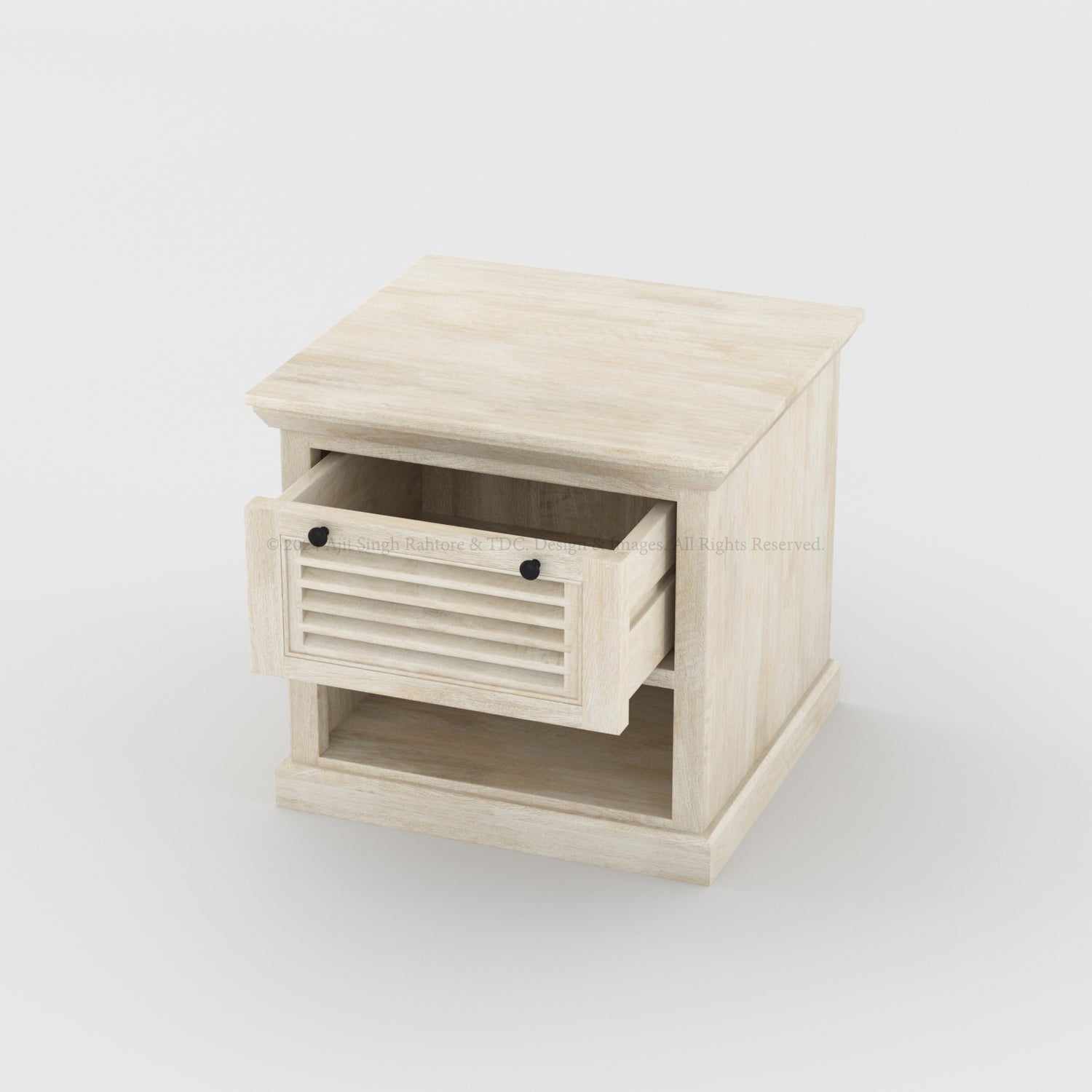 Costa Mesa Night Stand with Drawer Solid Wood