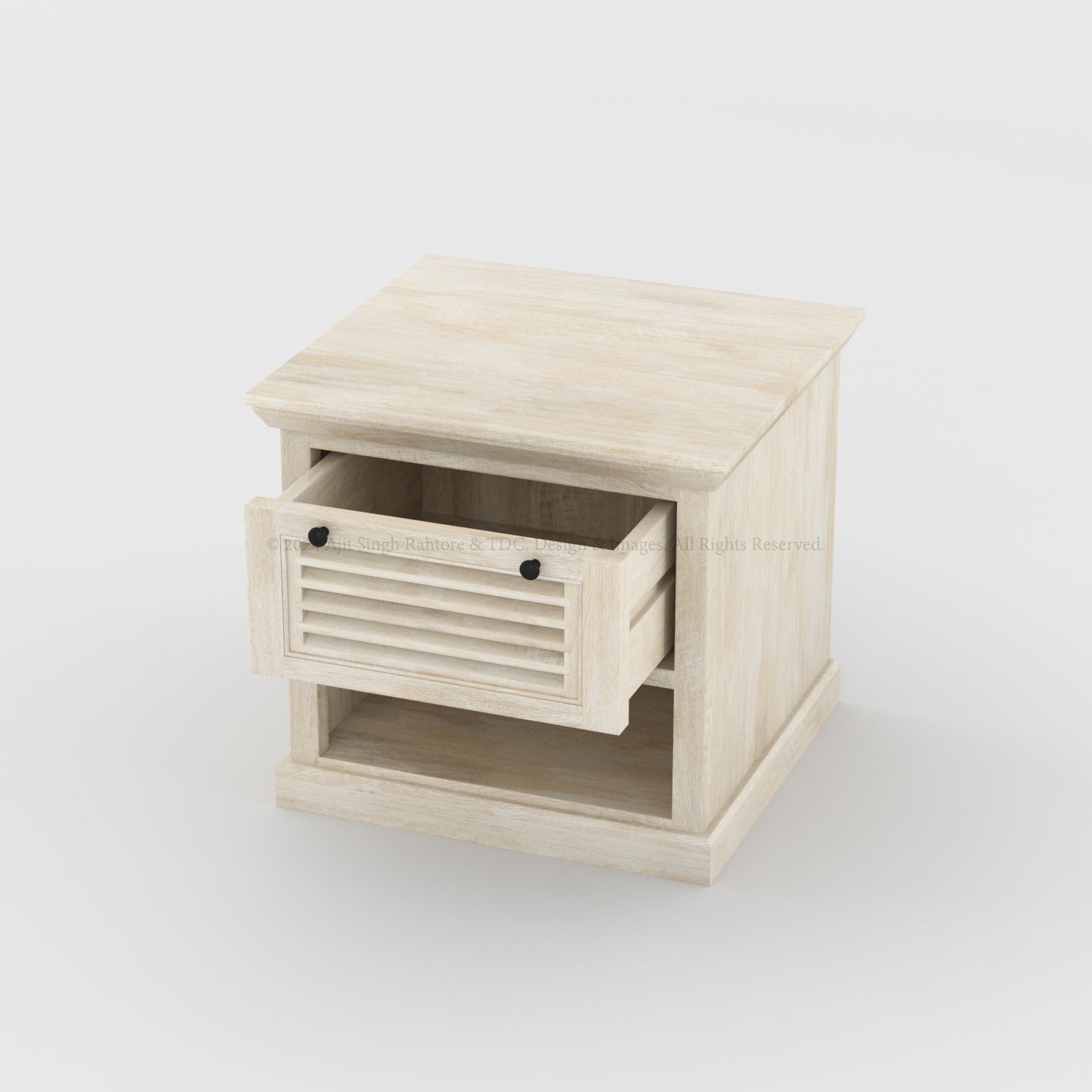 Costa Mesa Night Stand with Drawer Solid Wood