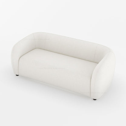 Jonesboro Modern Solid Wood Sofa with Boucle Upholstery and Curved Backrest