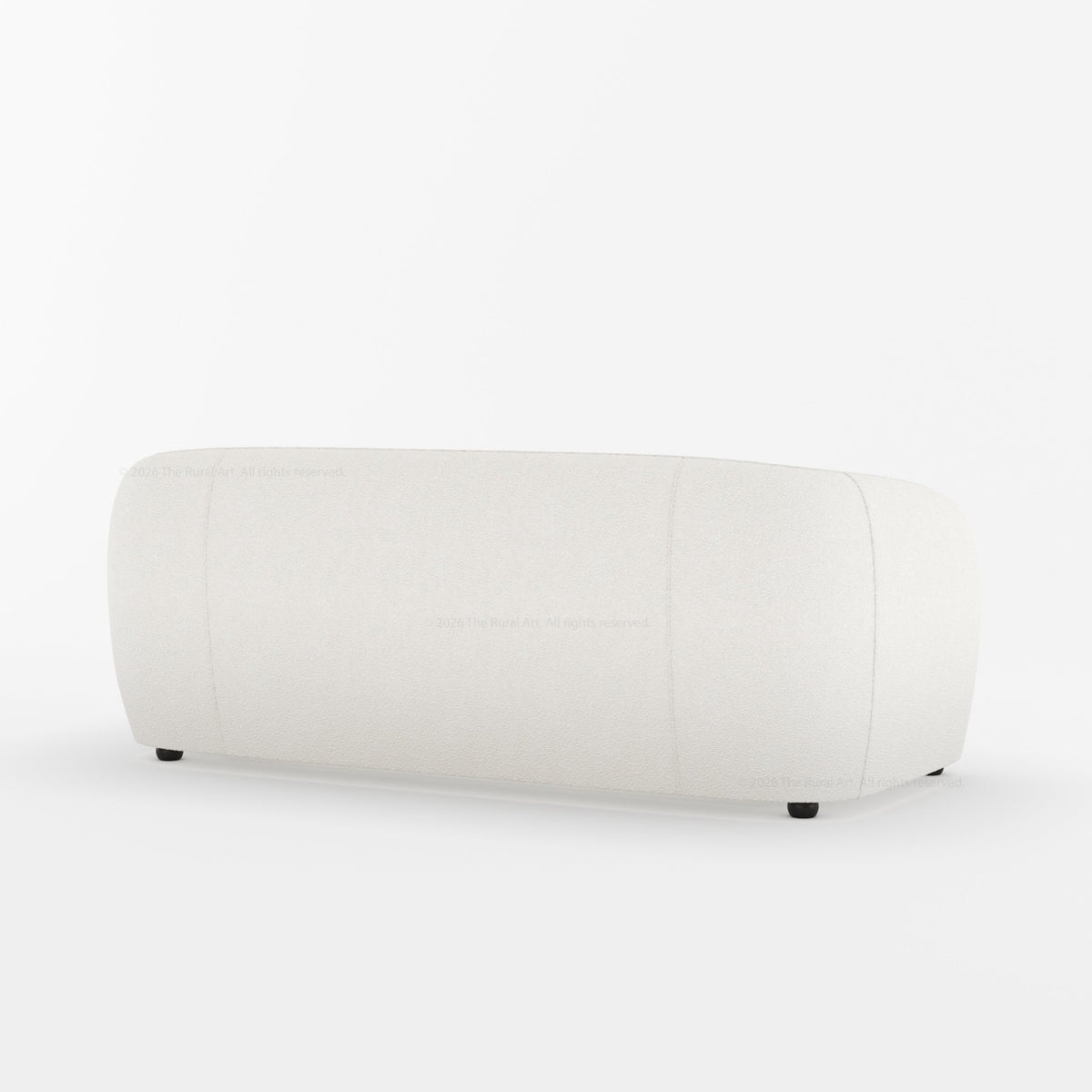 Jonesboro Modern Solid Wood Sofa with Boucle Upholstery and Curved Backrest