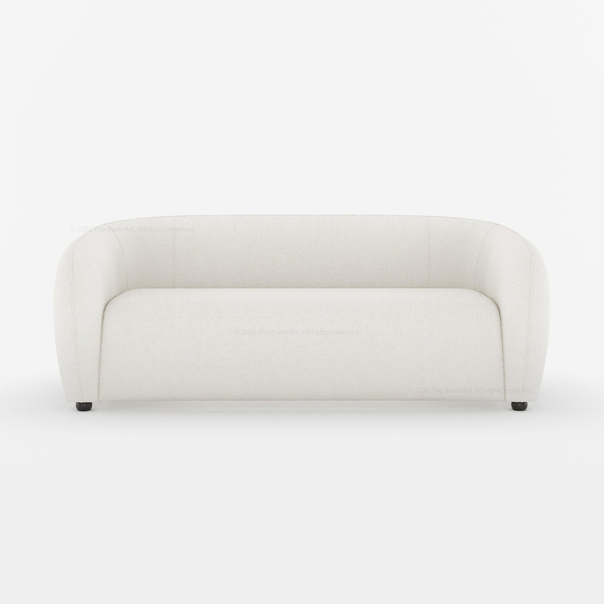 Jonesboro Modern Solid Wood Sofa with Boucle Upholstery and Curved Backrest