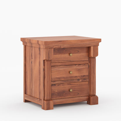 Verona Estate Solid Wood Nightstand With Three Drawers