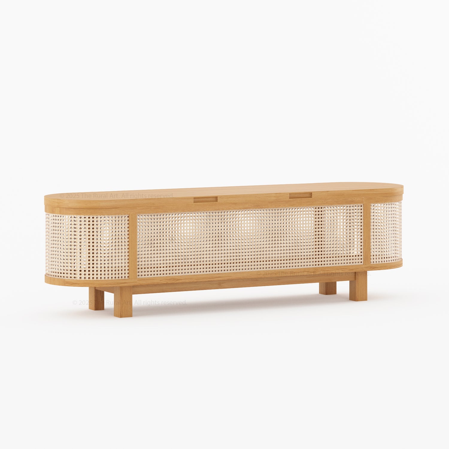 Davis Solid Wood &amp; Cane Storage Bench