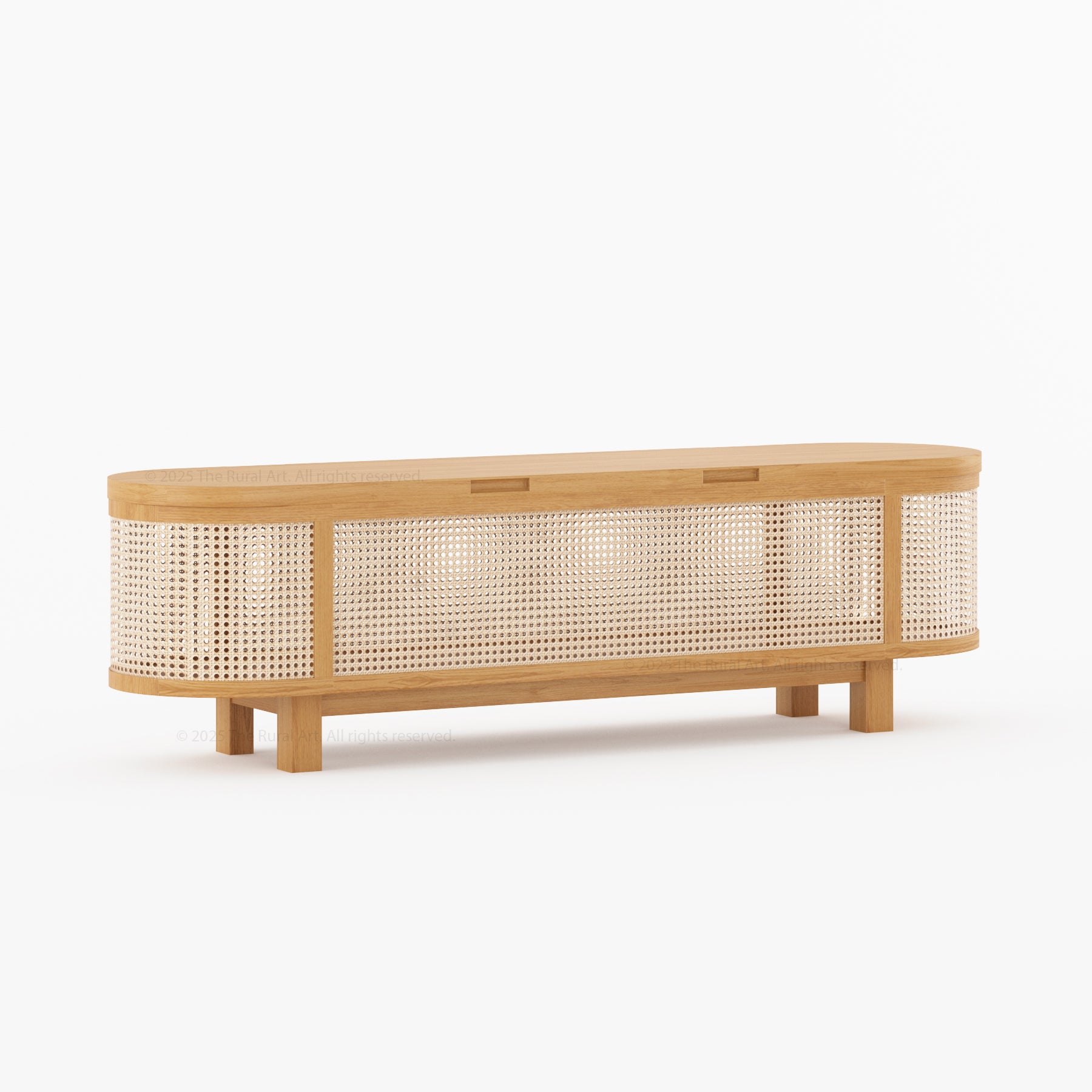 Davis Solid Wood &amp; Cane Storage Bench