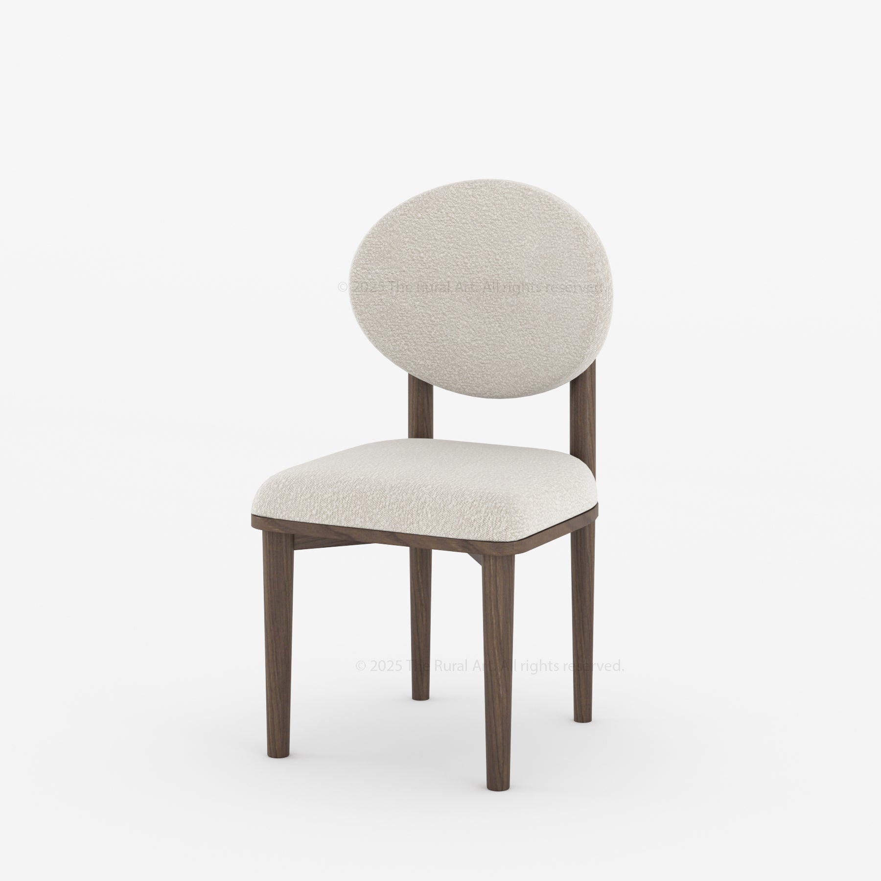Valdez Upholstered Solid Wood Dining Chair with Rounded Back