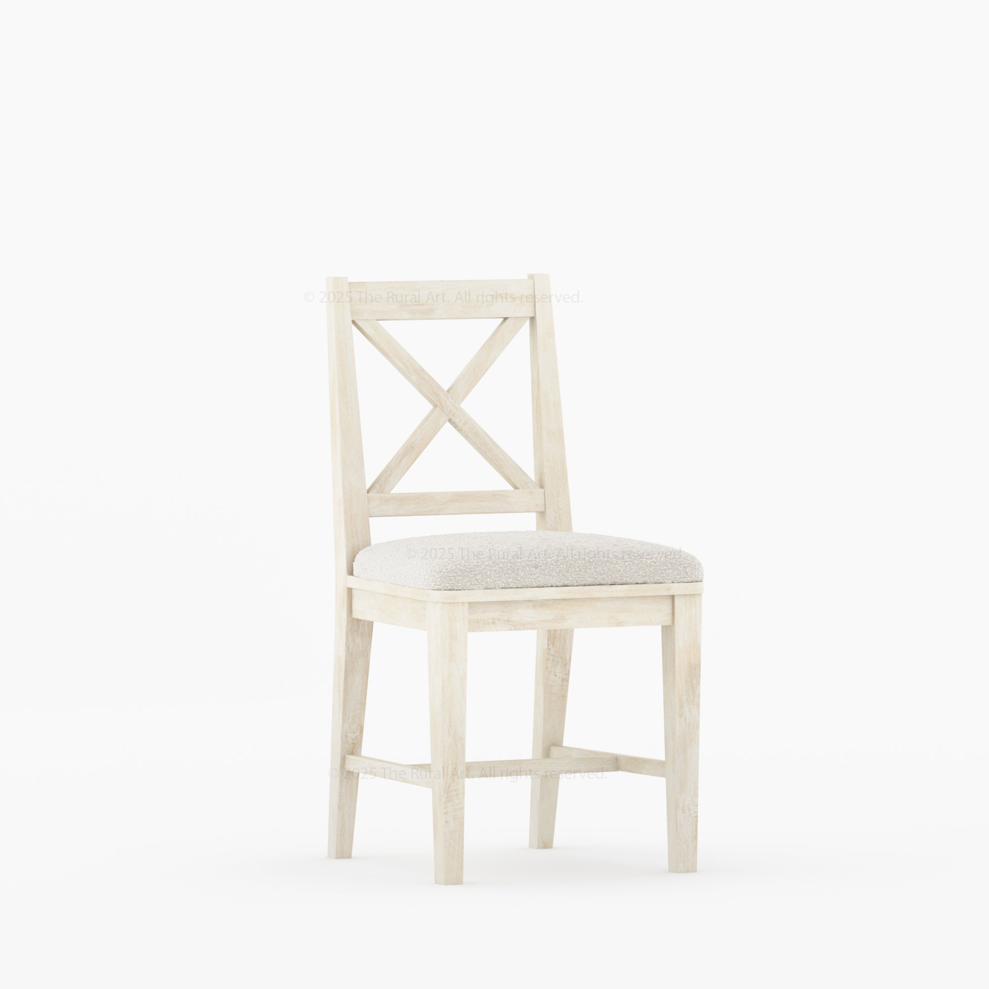 Sherman Solid Wood Dining Chair | X-Back Design with Upholstered Seat