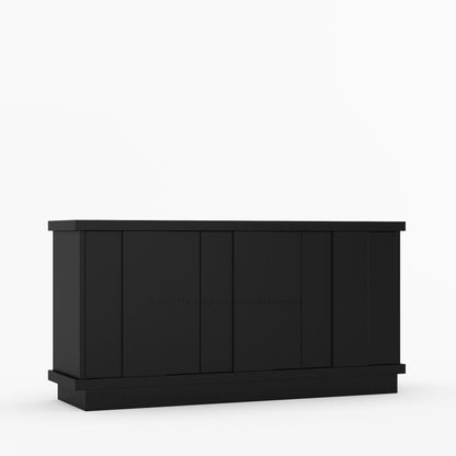 Medina Solid Wood Sideboard Buffet Cabinet | Modern Dining Storage with Hidden Shelves