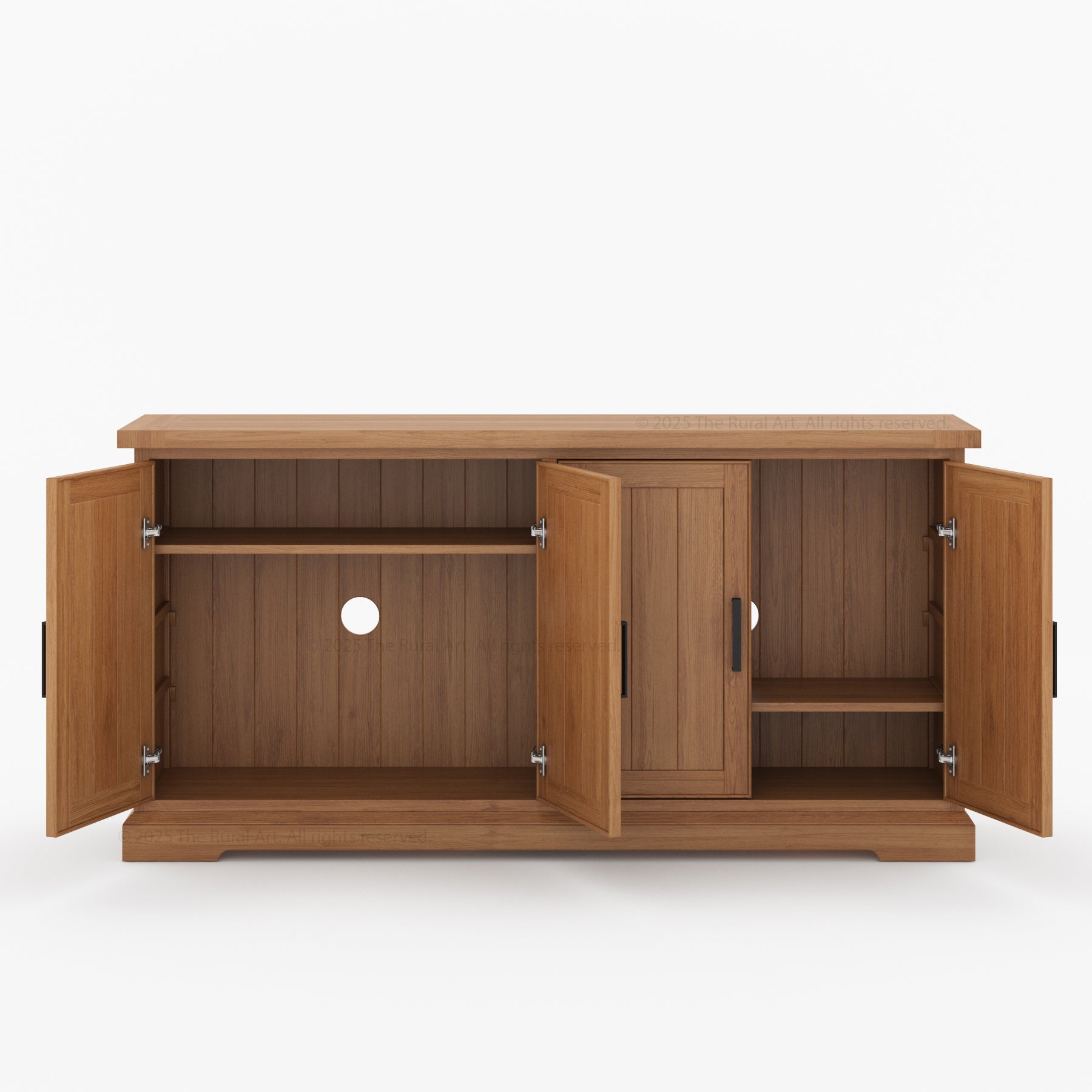 Roseville 4-Door Sideboard Cabinet Solid Wood Storage for Dining or Living Spaces