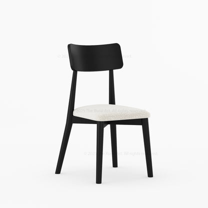 Blytheville Dining Chair – Solid Wood Frame with Bouclé Upholstered Cushion