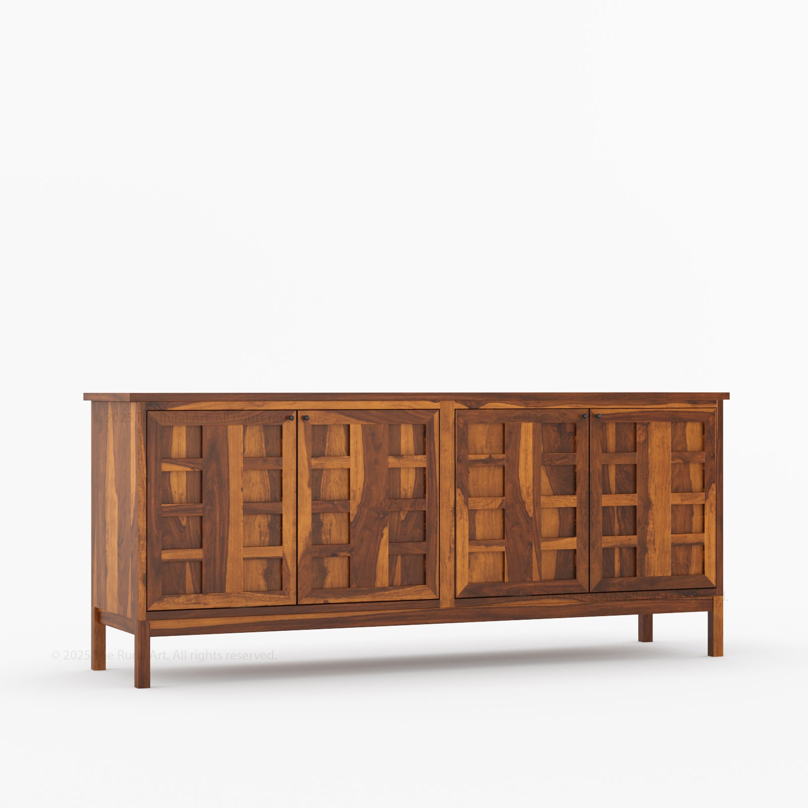 Manhattan Solid Wood Sideboard with Grid Panel Detailing