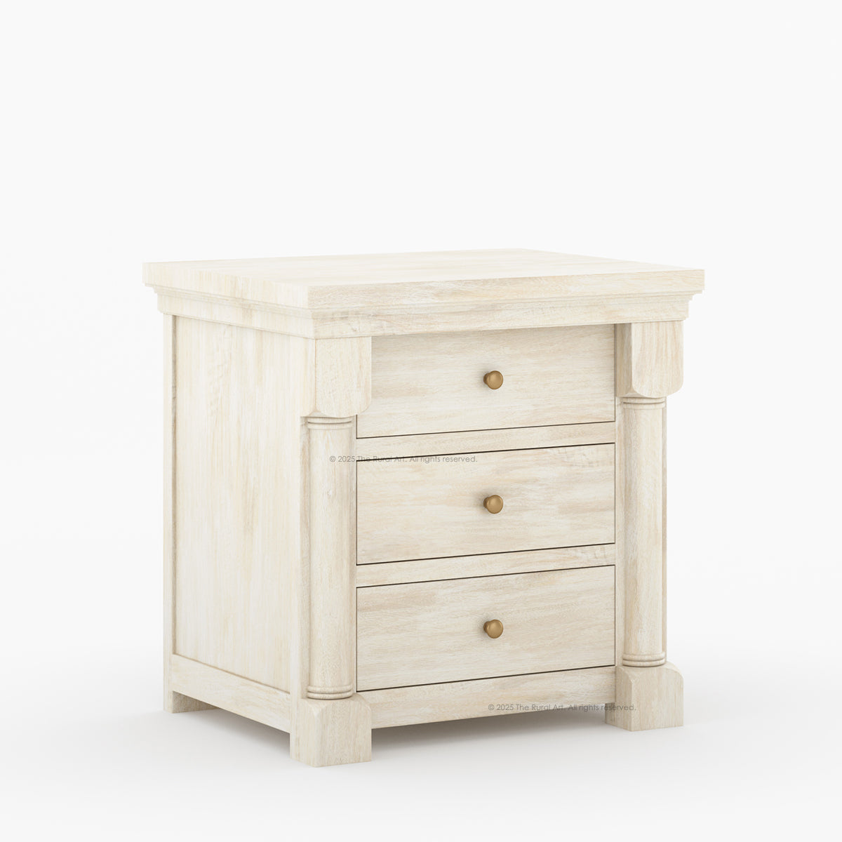 Verona Estate Solid Wood Nightstand With Three Drawers