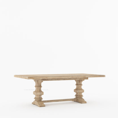 Goldfield Trestle Pedestal Solid Wood Dining Table