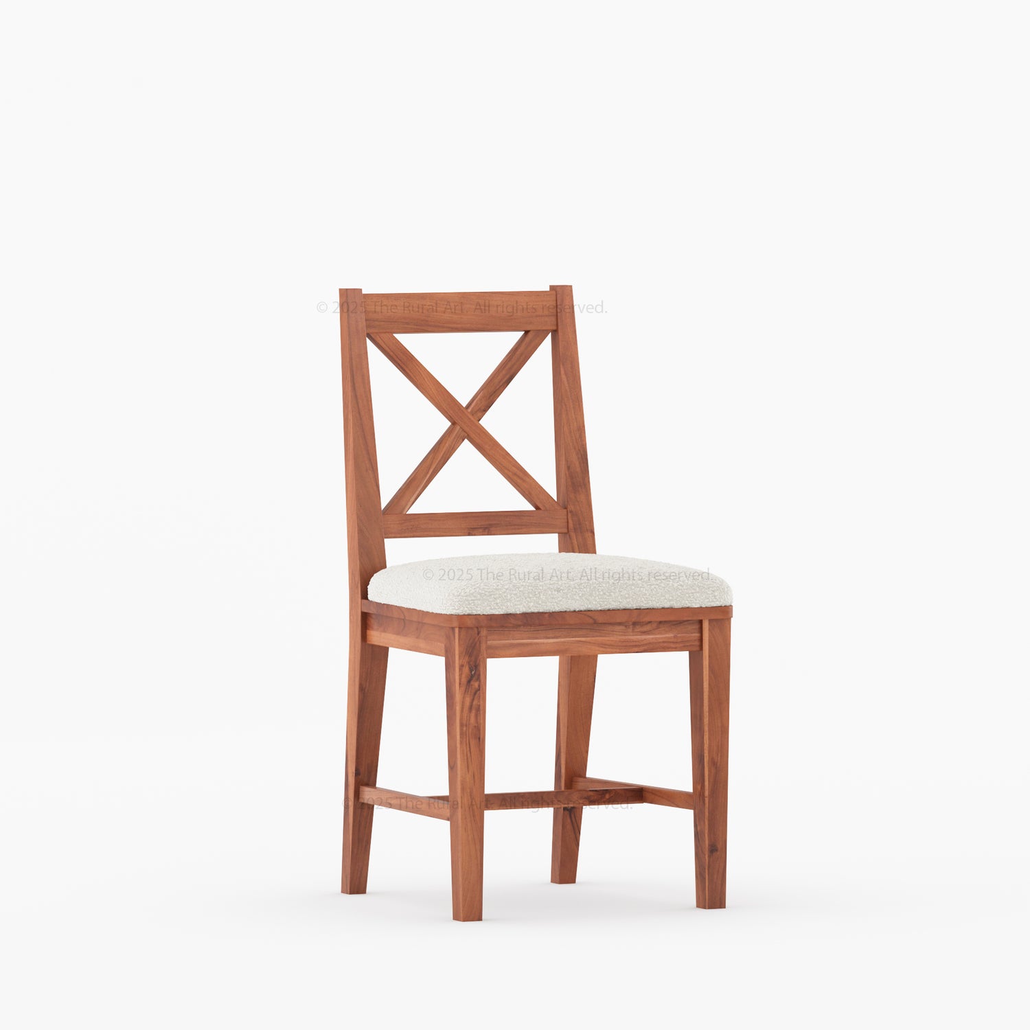 Sherman Solid Wood Dining Chair | X-Back Design with Upholstered Seat