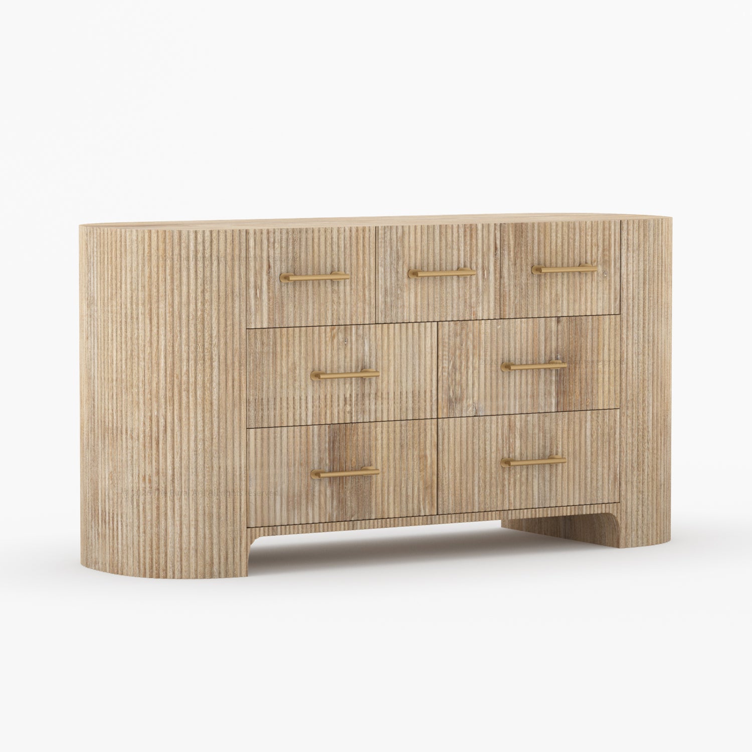Bartow Fluted Solid Wood Dresser – 5, 6, 7 &amp; 9 Drawer Storage Chest