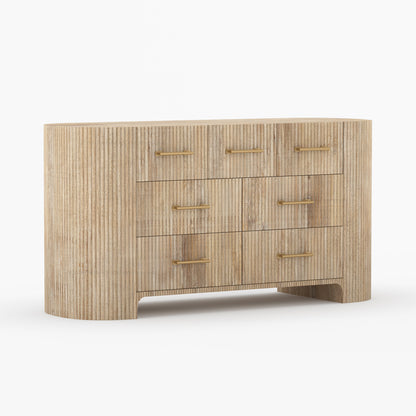 Bartow Fluted Solid Wood Dresser – 5, 6, 7 &amp; 9 Drawer Storage Chest