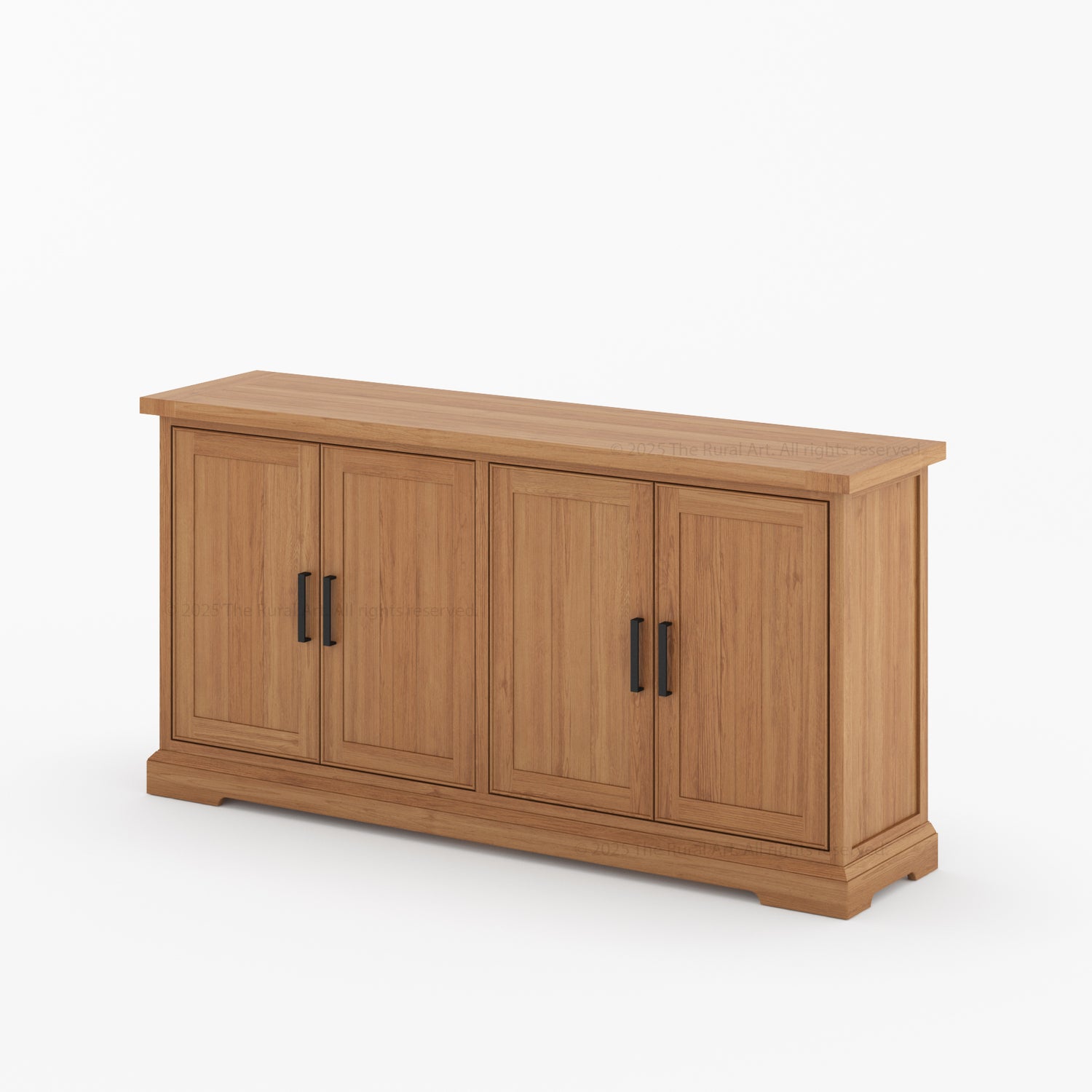 Roseville 4-Door Sideboard Cabinet Solid Wood Storage for Dining or Living Spaces