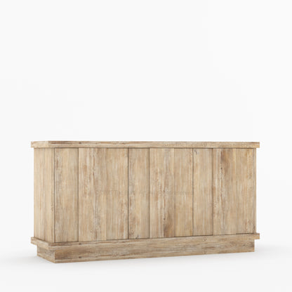 Medina Solid Wood Sideboard Buffet Cabinet | Modern Dining Storage with Hidden Shelves