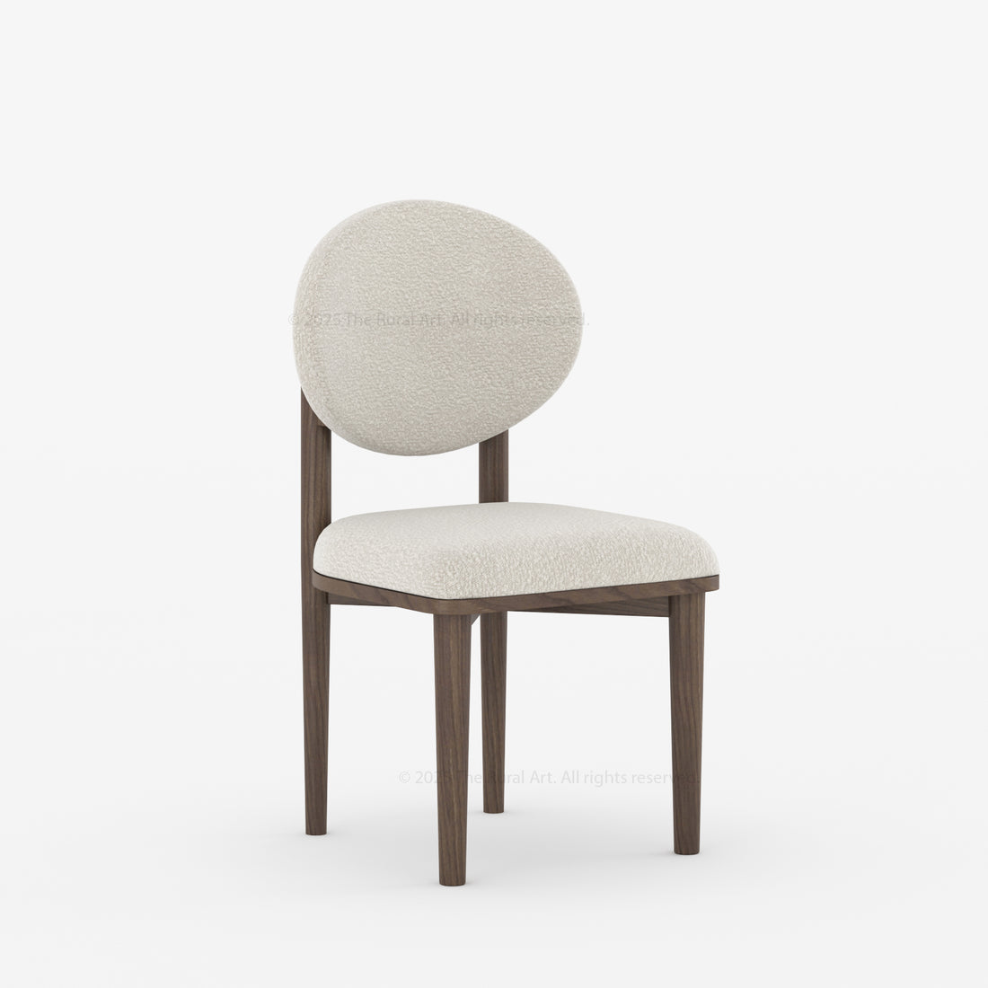 Valdez Upholstered Solid Wood Dining Chair with Rounded Back