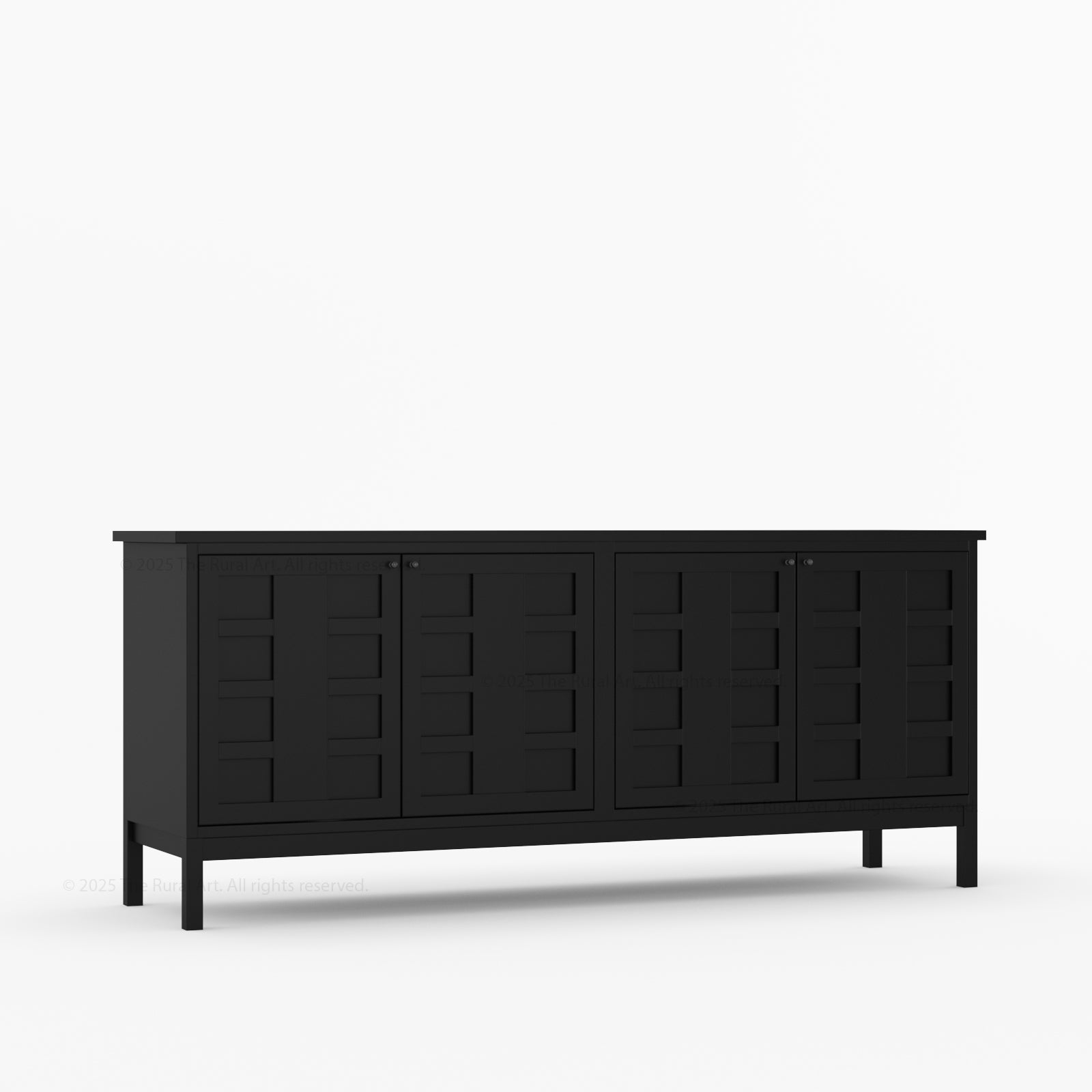 Manhattan Solid Wood Sideboard with Grid Panel Detailing