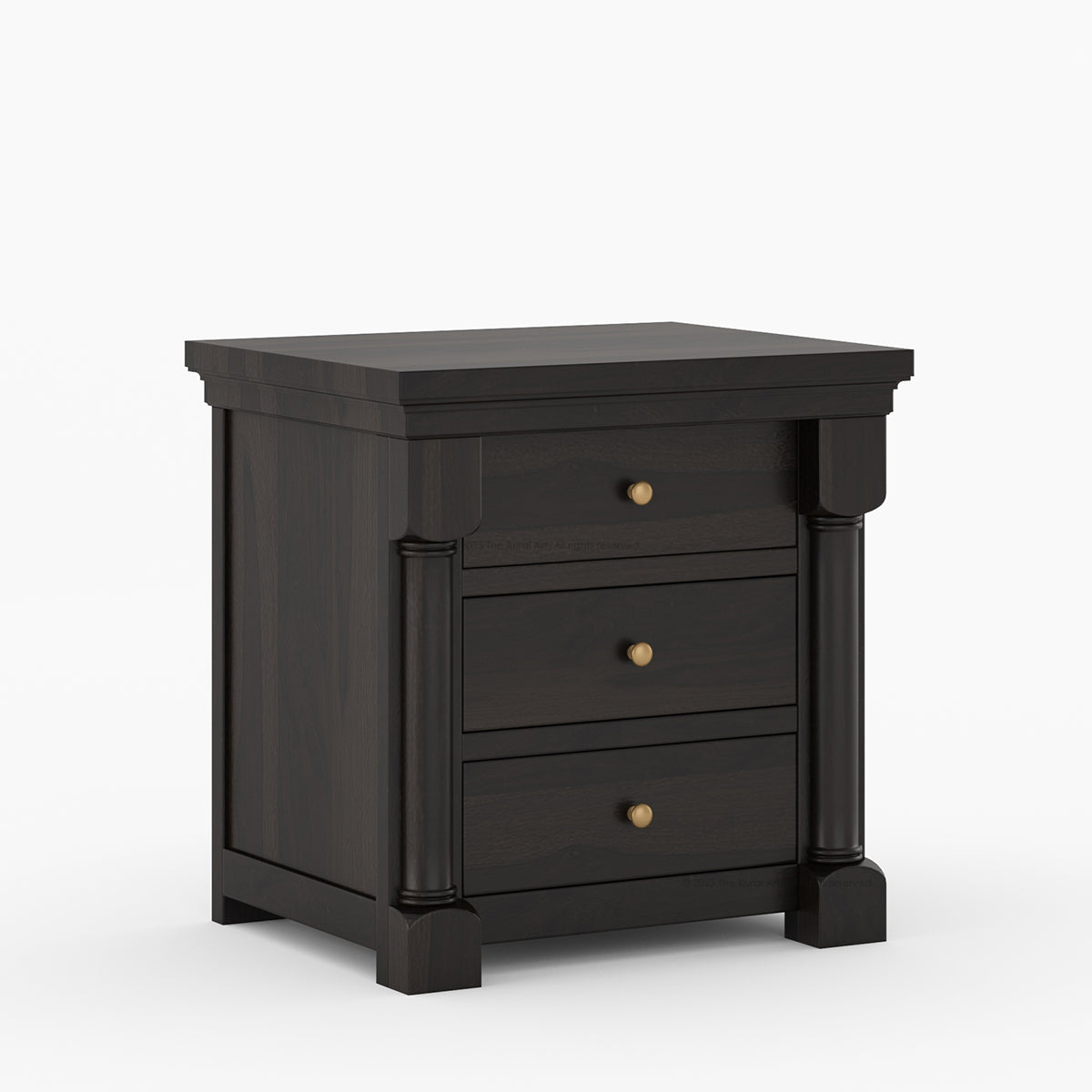 Verona Estate Solid Wood Nightstand With Three Drawers