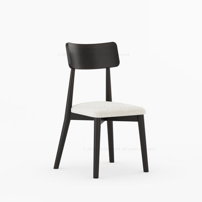 Blytheville Dining Chair – Solid Wood Frame with Bouclé Upholstered Cushion
