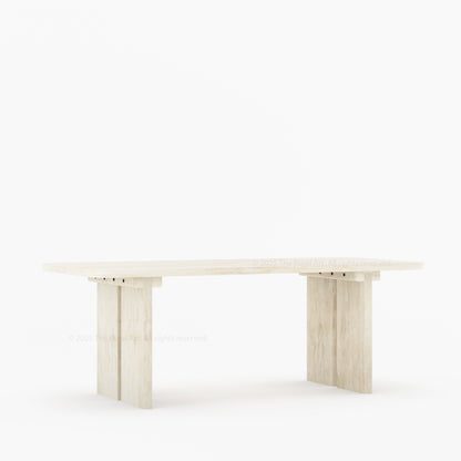 Fontana Solid Wood Modern Rectangle Dining Table Scandinavian Style