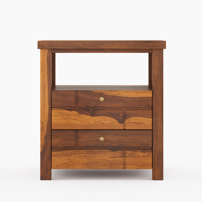 Princeton Solid Wood Nightstand with Geometric Design