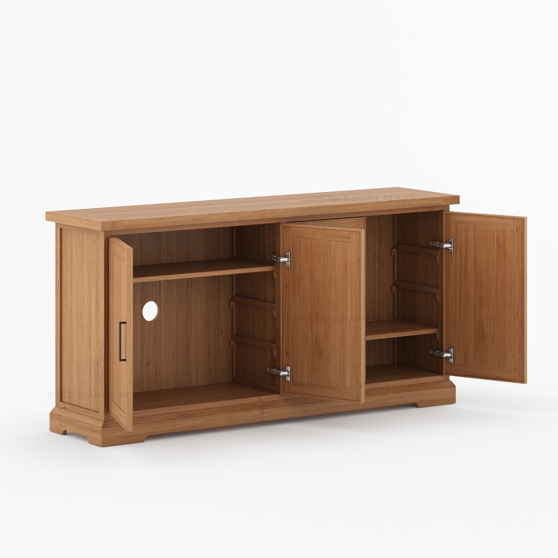 Roseville 4-Door Sideboard Cabinet Solid Wood Storage for Dining or Living Spaces