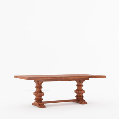 Goldfield Trestle Pedestal Solid Wood Dining Table