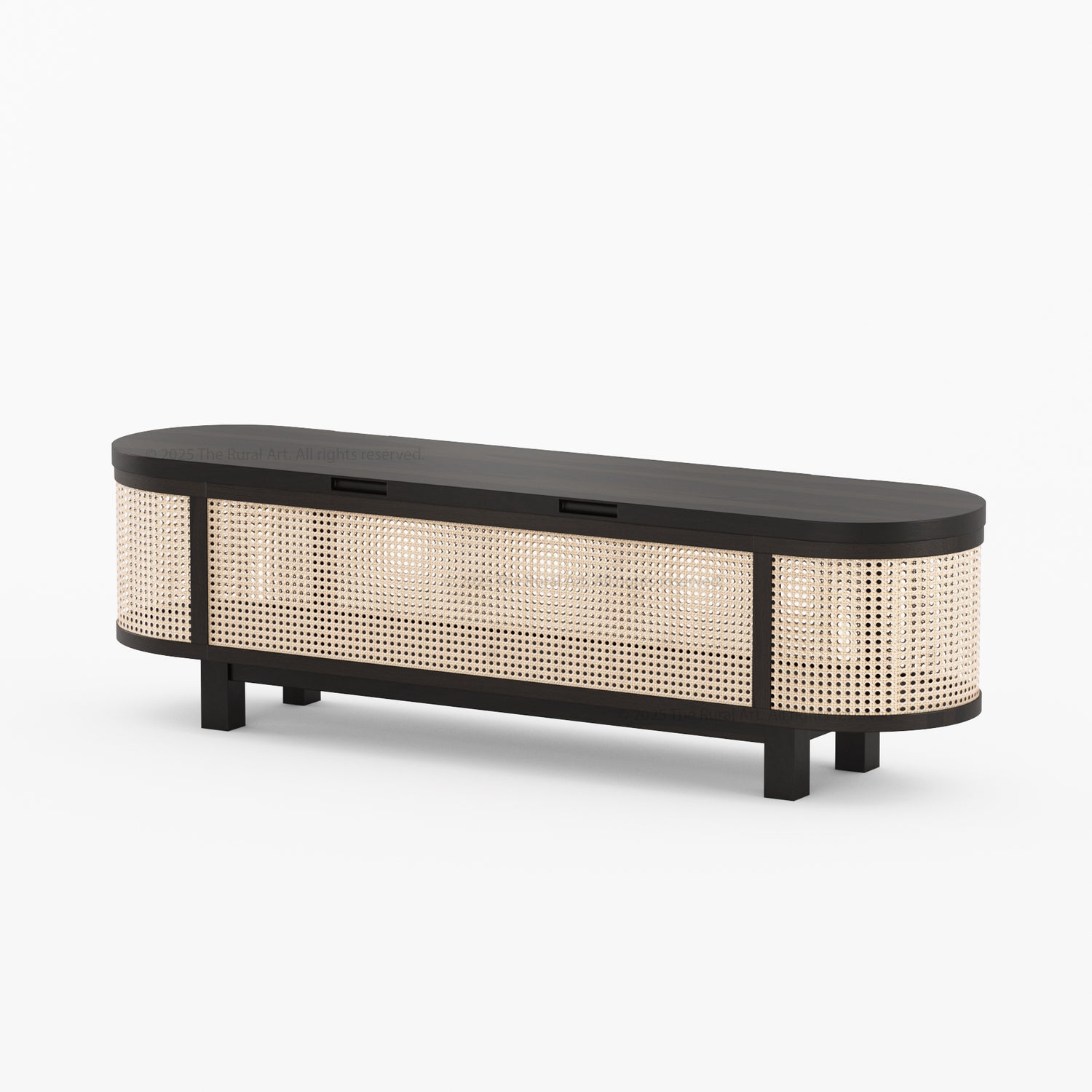 Davis Solid Wood &amp; Cane Storage Bench
