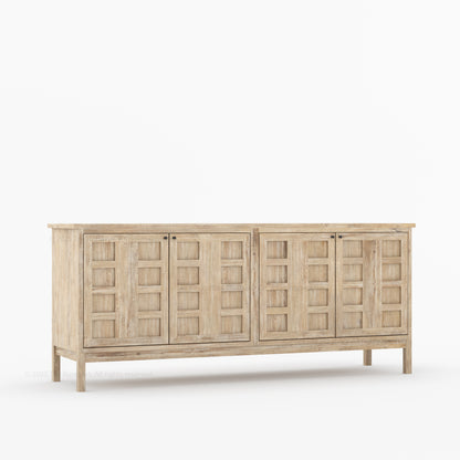 Manhattan Solid Wood Sideboard with Grid Panel Detailing