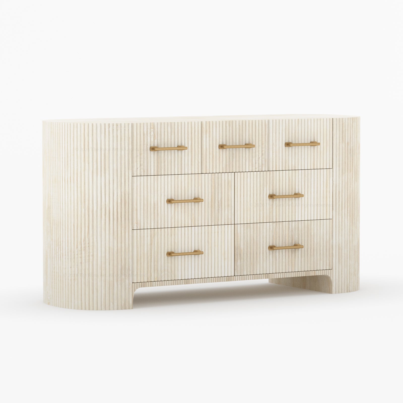 Bartow Fluted Solid Wood Dresser – 5, 6, 7 &amp; 9 Drawer Storage Chest