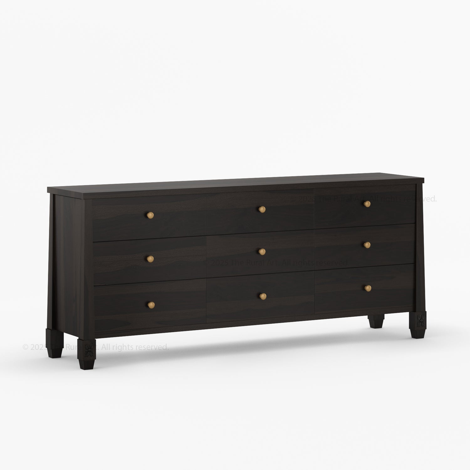 Dothan Solid Wood Dresser with Carved Floral Legs