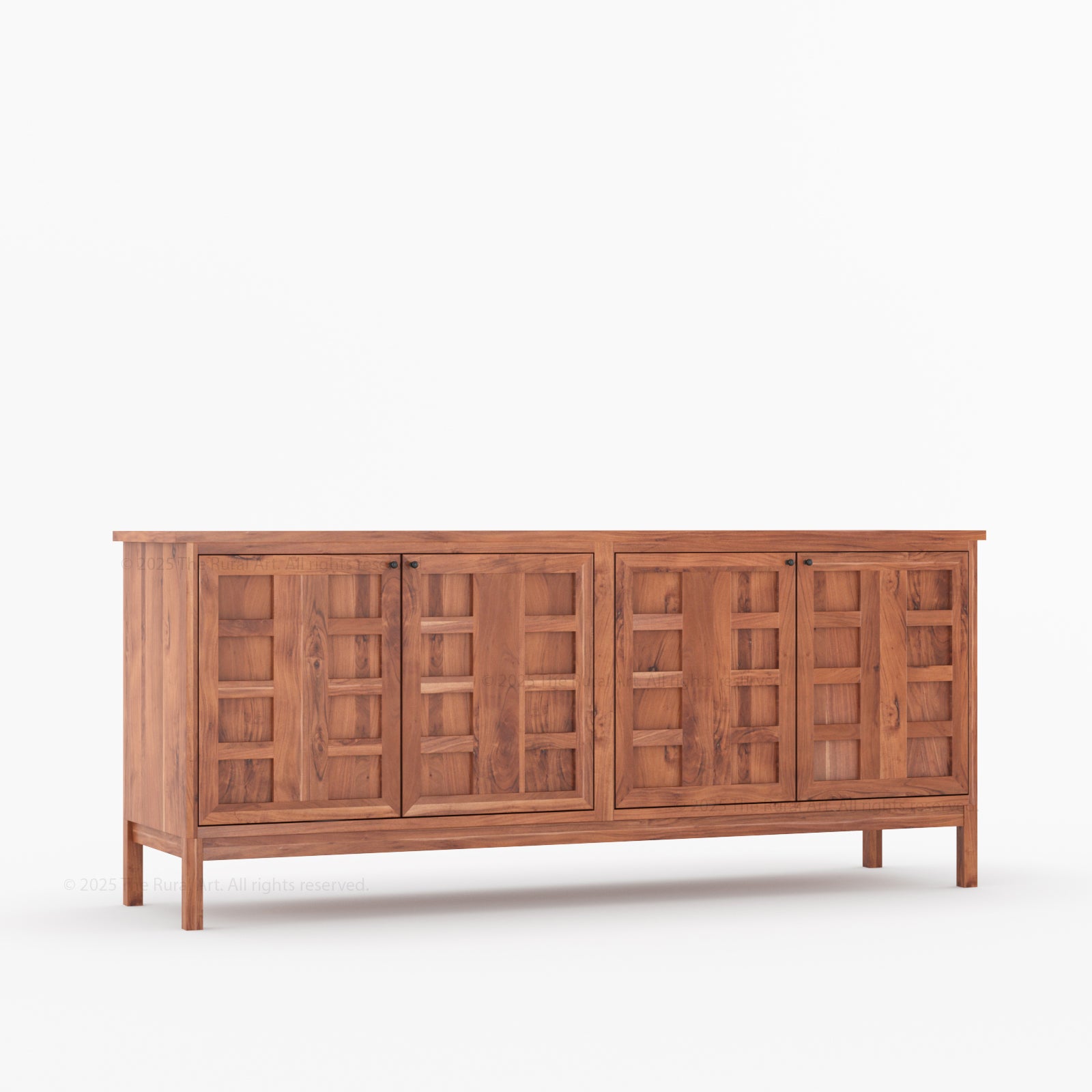 Manhattan Solid Wood Sideboard with Grid Panel Detailing