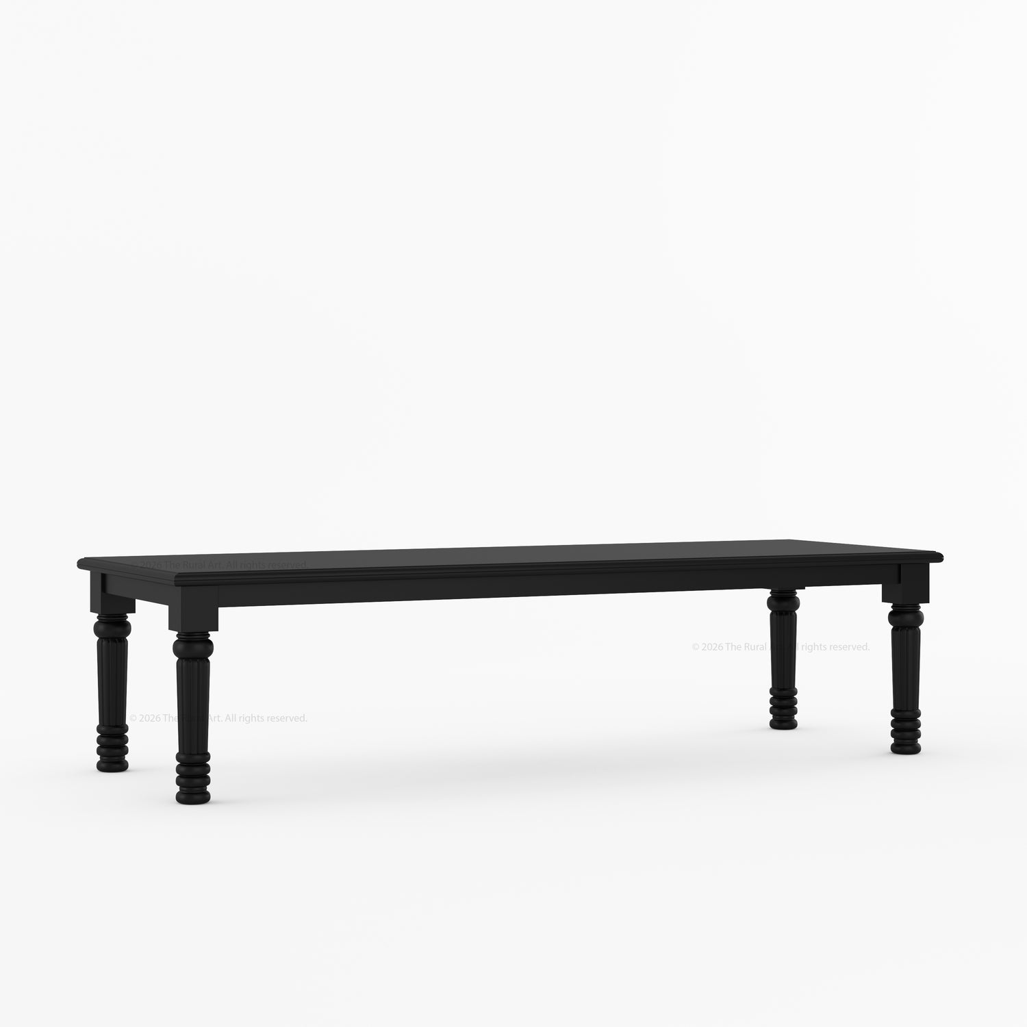 Indiana Traditional Solid Wood Rectangular Dining Table with Turned Fluted Legs