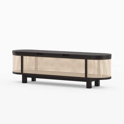 Davis Solid Wood &amp; Cane Storage Bench