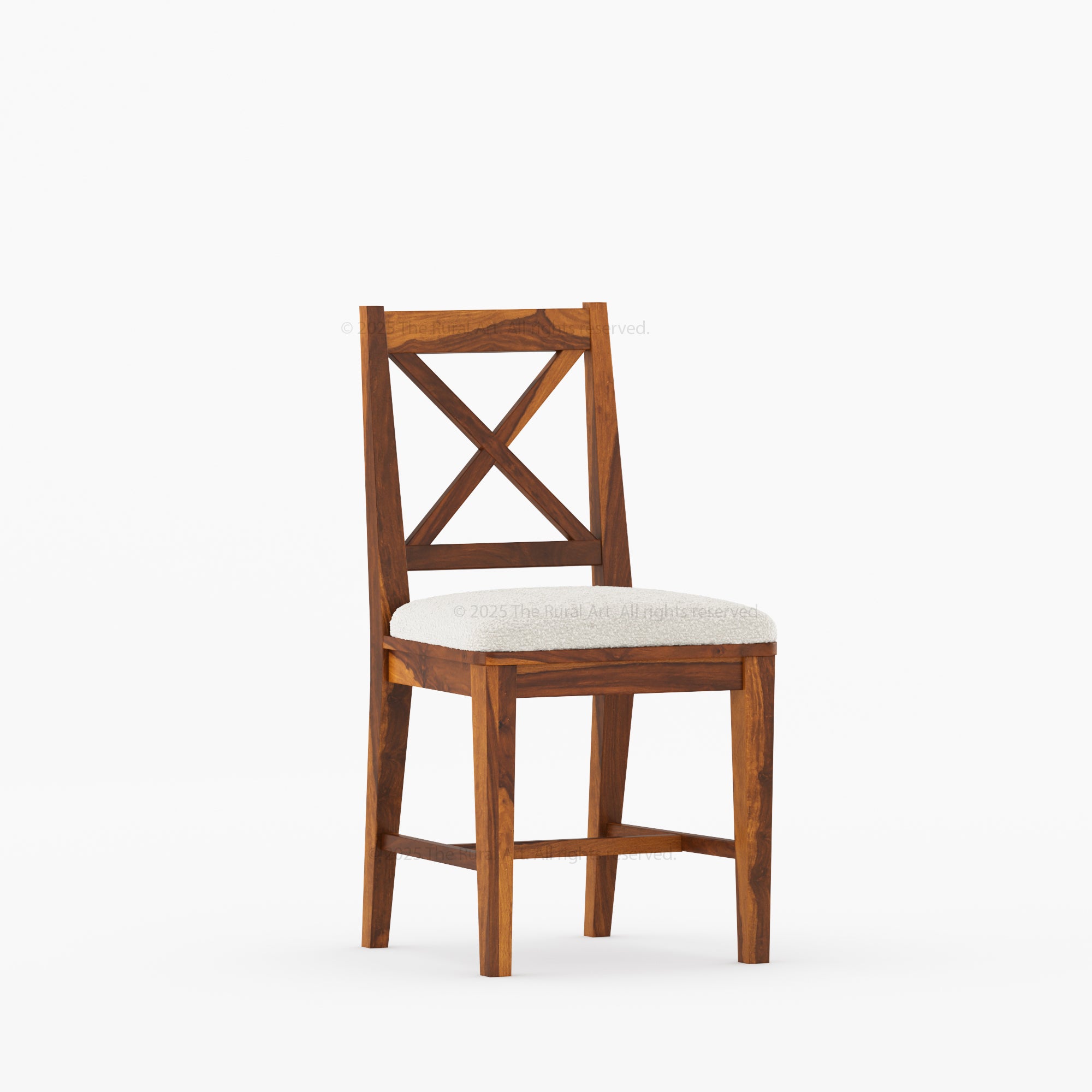 Sherman Solid Wood Dining Chair | X-Back Design with Upholstered Seat